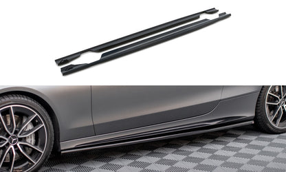 Seitenschweller Ansatz (Paar) passend für Mercedes-AMG C43 Coupe / Cabrio C205 FL / A205 FL schwarz Hochglanz