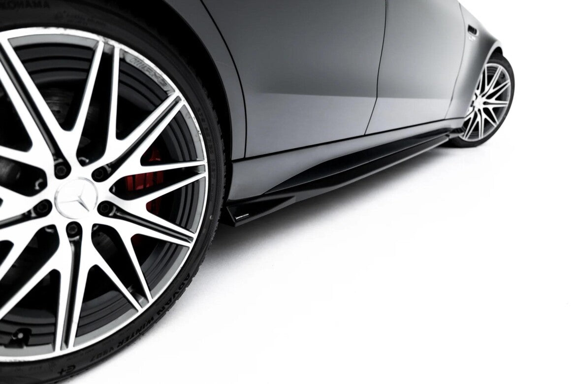 Seitenschweller Ansatz (Paar) passend für Mercedes-AMG C63 Limousine / Kombi W206 / S206 schwarz Hochglanz