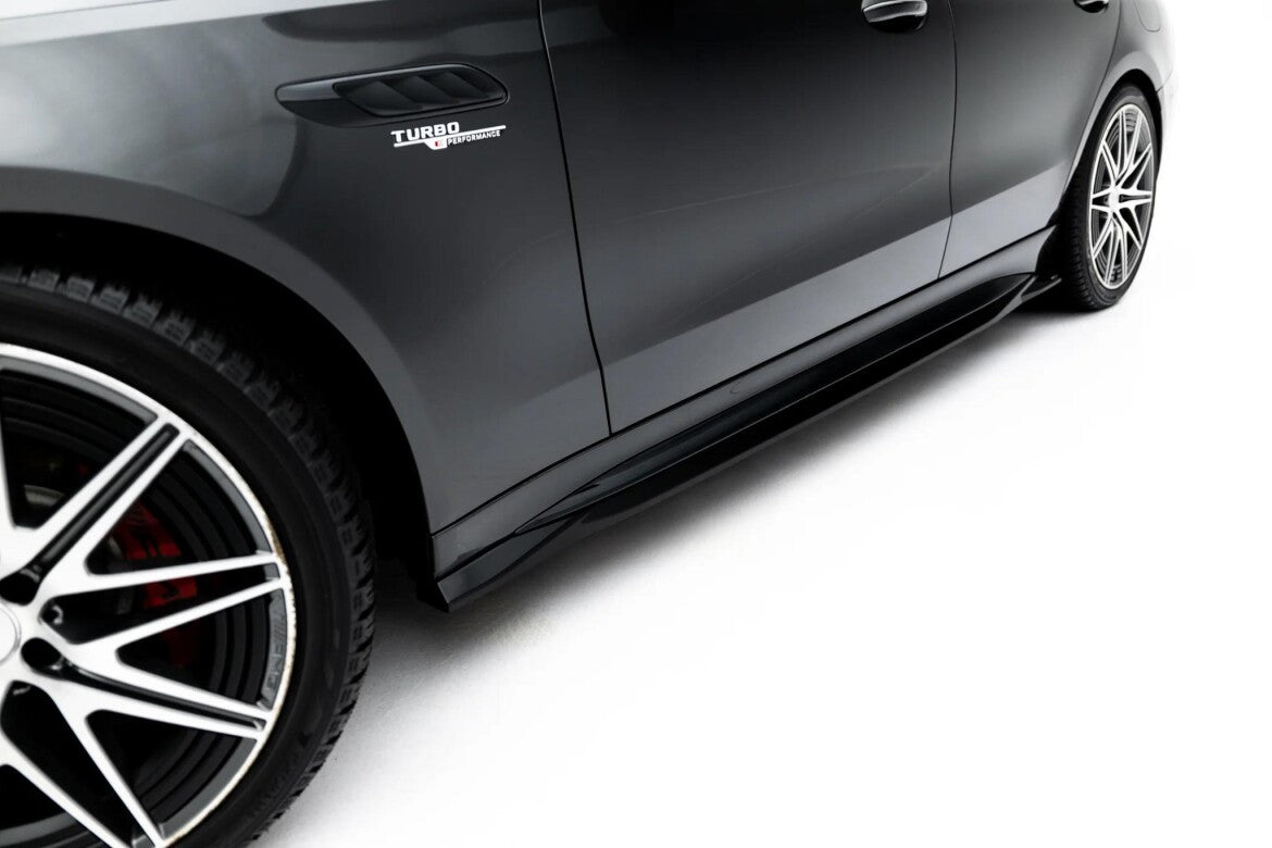 Seitenschweller Ansatz (Paar) passend für Mercedes-AMG C63 Limousine / Kombi W206 / S206 schwarz Hochglanz