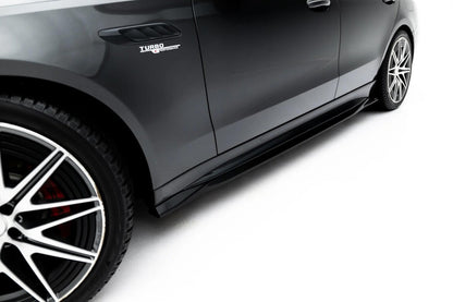 Seitenschweller Ansatz (Paar) passend für Mercedes-AMG C63 Limousine / Kombi W206 / S206 schwarz Hochglanz