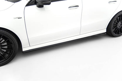 Seitenschweller Ansatz (Paar) passend für Mercedes-AMG CLA 35 / 45 Coupe / Shooting Brake C118 FL / X118 FL schwarz Hochglanz