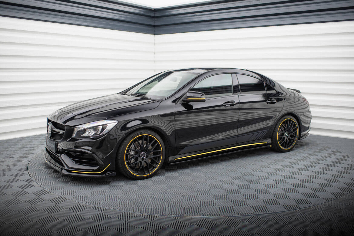 Seitenschweller Ansatz (Paar) passend für Mercedes-AMG CLA 45 C117 FL schwarz Hochglanz