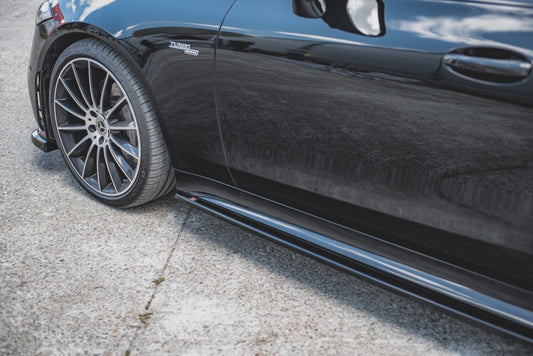 Seitenschweller Ansatz (Paar) passend für Mercedes-AMG CLS 53 C257 schwarz Hochglanz