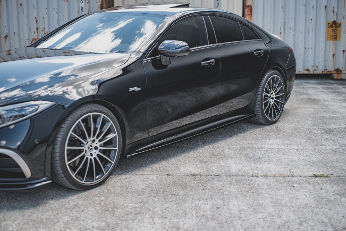 Seitenschweller Ansatz (Paar) passend für Mercedes-AMG CLS 53 C257 schwarz Hochglanz