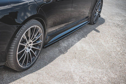 Seitenschweller Ansatz (Paar) passend für Mercedes-AMG CLS 53 C257 schwarz Hochglanz
