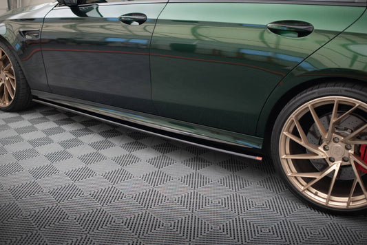 Seitenschweller Ansatz (Paar) passend für Mercedes-AMG E63 W213 FL schwarz Hochglanz