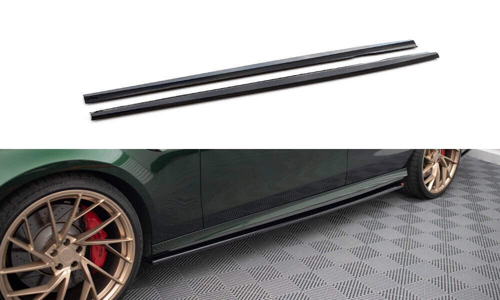 Seitenschweller Ansatz (Paar) passend für Mercedes-AMG E63 W213 FL schwarz Hochglanz