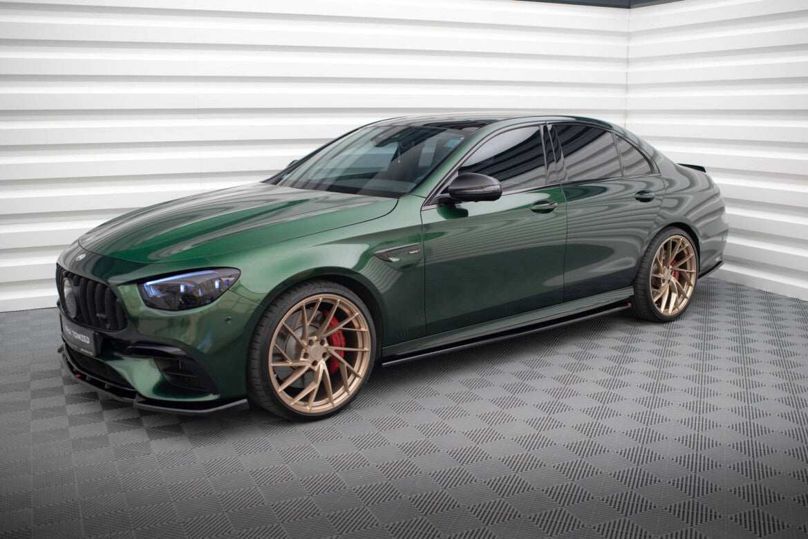 Seitenschweller Ansatz (Paar) passend für Mercedes-AMG E63 W213 FL schwarz Hochglanz