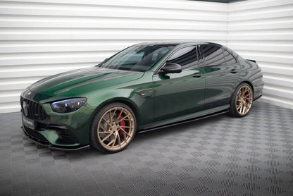 Seitenschweller Ansatz (Paar) passend für Mercedes-AMG E63 W213 FL schwarz Hochglanz
