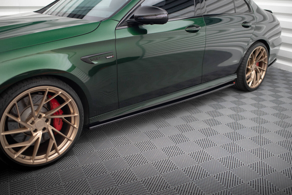 Seitenschweller Ansatz (Paar) passend für Mercedes-AMG E63 W213 FL schwarz Hochglanz