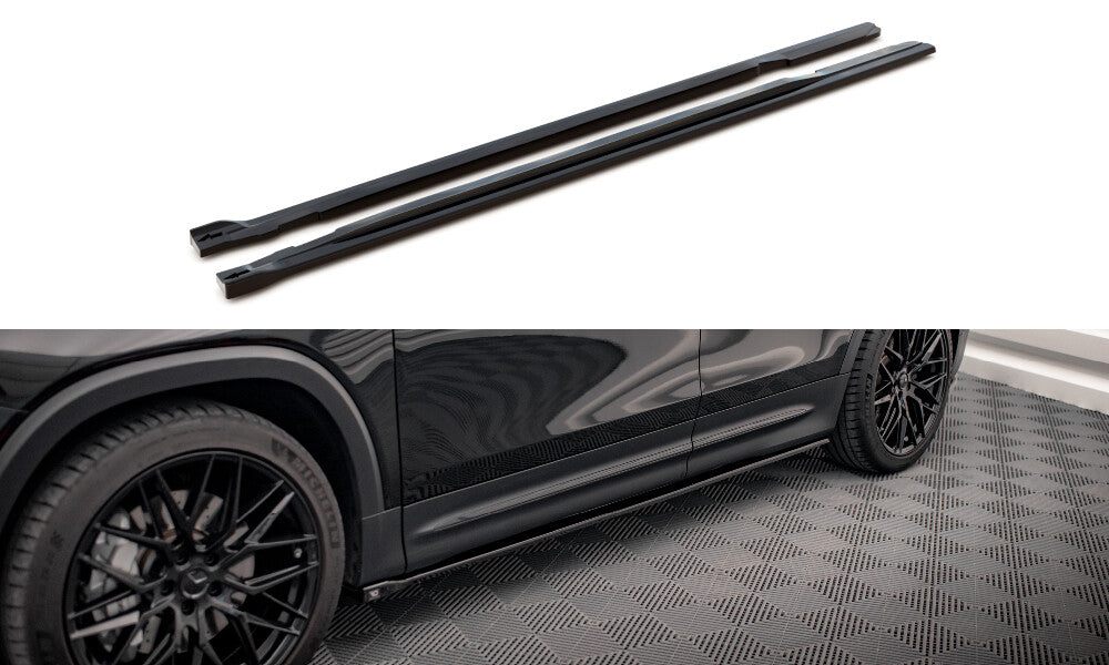 Seitenschweller Ansatz (Paar) passend für Mercedes-AMG GLB 35 / AMG-Line X247 schwarz Hochglanz