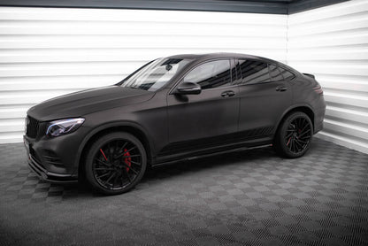 Seitenschweller Ansatz (Paar) passend für Mercedes-AMG GLC 43 / AMG-Line SUV X253 FL schwarz Hochglanz