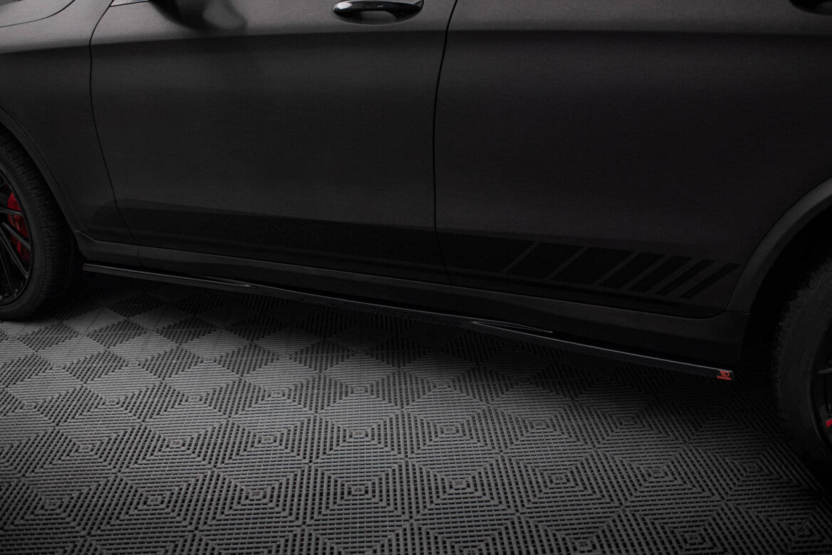 Seitenschweller Ansatz (Paar) passend für Mercedes-AMG GLC 43 / AMG-Line SUV X253 FL schwarz Hochglanz