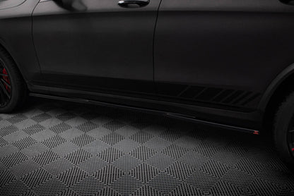 Seitenschweller Ansatz (Paar) passend für Mercedes-AMG GLC 43 / AMG-Line SUV X253 FL schwarz Hochglanz