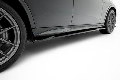 Seitenschweller Ansatz (Paar) passend für Mercedes-AMG GLC 43 X254 schwarz Hochglanz