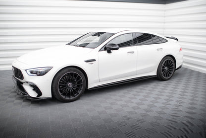 Seitenschweller Ansatz (Paar) passend für Mercedes-AMG GT 43 4 Door Coupe V8 Styling Package X290 schwarz Hochglanz