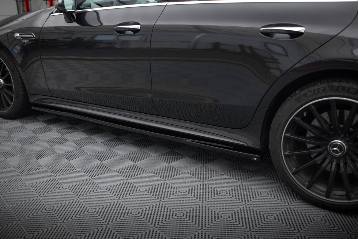 Seitenschweller Ansatz (Paar) passend für Mercedes-AMG GT 53 4-Door Coupe X290 schwarz Hochglanz