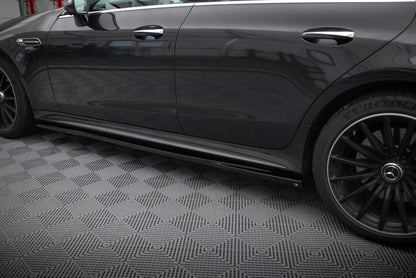 Seitenschweller Ansatz (Paar) passend für Mercedes-AMG GT 53 4-Door Coupe X290 schwarz Hochglanz
