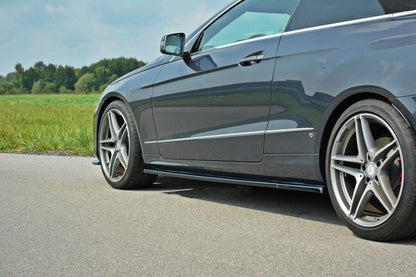 Seitenschweller Ansatz (Paar) passend für Mercedes -Benz E Coupe / Cabrio C207 FL / A207 Facelit schwarz Hochglanz