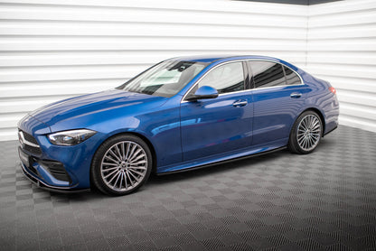 Seitenschweller Ansatz (Paar) passend für Mercedes C AMG-Line / 43 AMG W206 schwarz Hochglanz