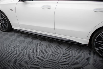 Seitenschweller Ansatz (Paar) passend für Mercedes C AMG-Line / 43 AMG W206 schwarz Hochglanz