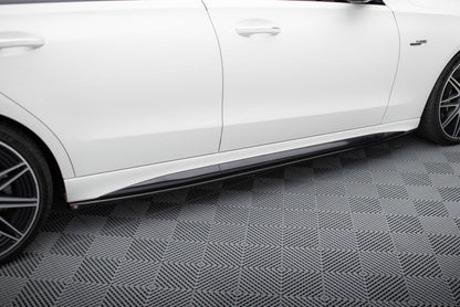 Seitenschweller Ansatz (Paar) passend für Mercedes C AMG-Line / 43 AMG W206 schwarz Hochglanz