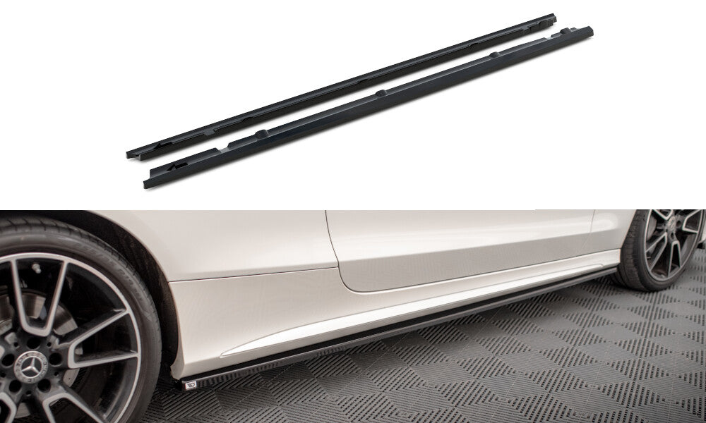 Seitenschweller Ansatz (Paar) passend für Mercedes C Coupe AMG-Line C205 FL schwarz Hochglanz