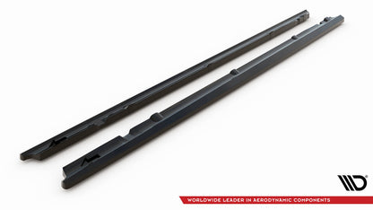 Seitenschweller Ansatz (Paar) passend für Mercedes C Coupe AMG-Line C205 FL schwarz Hochglanz