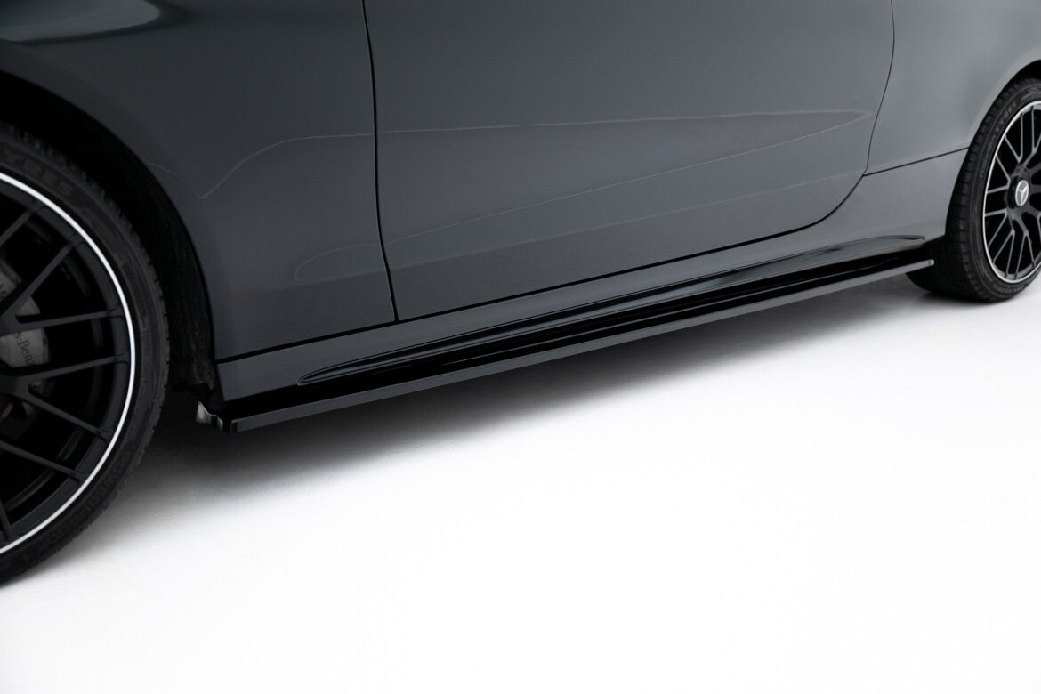 Seitenschweller Ansatz (Paar) passend für Mercedes C Coupe AMG-Line C205 schwarz Hochglanz