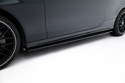 Seitenschweller Ansatz (Paar) passend für Mercedes C Coupe AMG-Line C205 schwarz Hochglanz