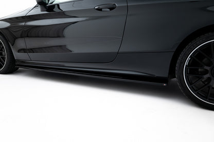 Seitenschweller Ansatz (Paar) passend für Mercedes C Coupe AMG-Line C205 schwarz Hochglanz
