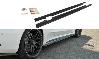 Seitenschweller Ansatz (Paar) passend für Mercedes C-Klasse C205 63 AMG Coupe schwarz Hochglanz