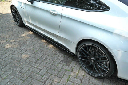 Seitenschweller Ansatz (Paar) passend für Mercedes C-Klasse C205 63 AMG Coupe schwarz Hochglanz