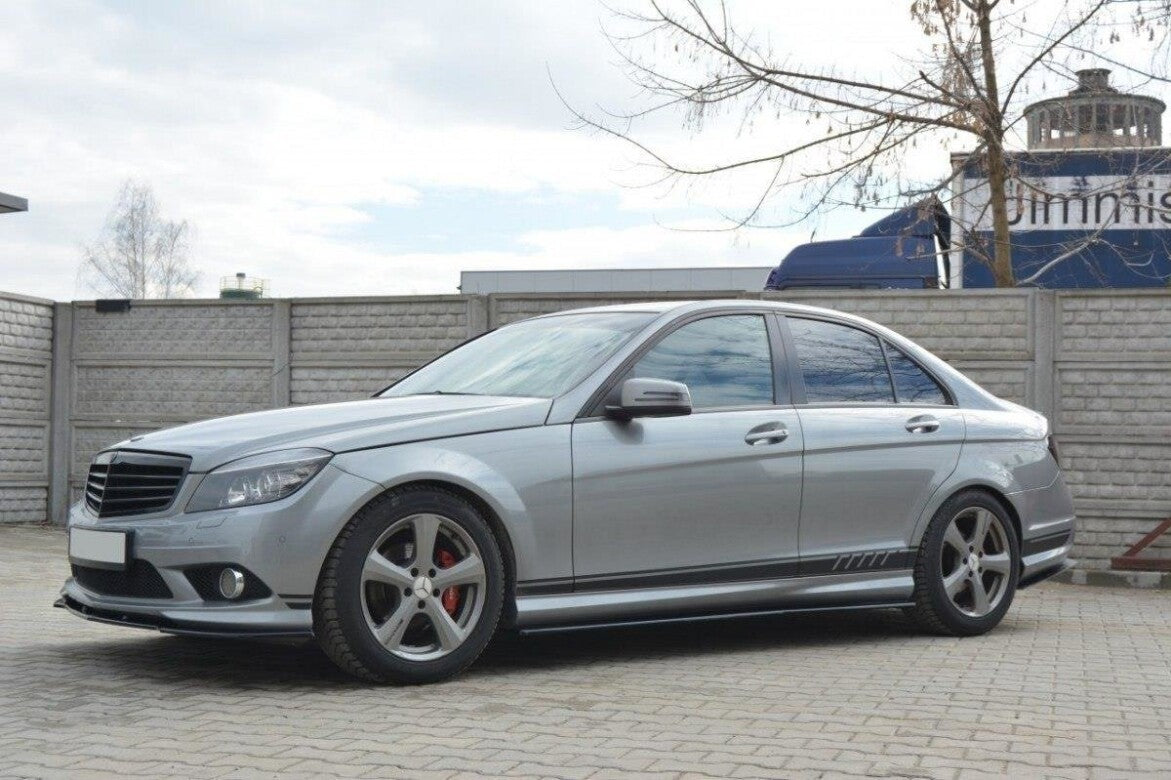 Seitenschweller Ansatz (Paar) passend für Mercedes C Limousine / Kombi AMG-Line W204 / S204 schwarz Hochglanz