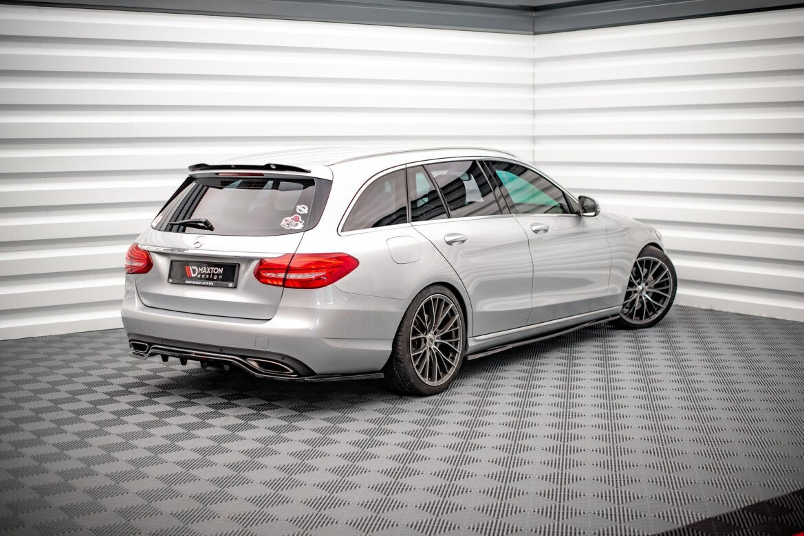 Seitenschweller Ansatz (Paar) passend für Mercedes C W205 schwarz Hochglanz