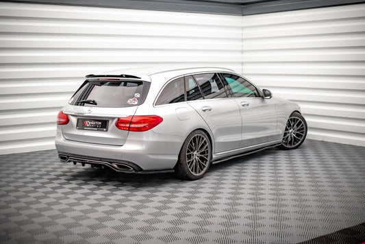 Seitenschweller Ansatz (Paar) passend für Mercedes C W205 schwarz Hochglanz