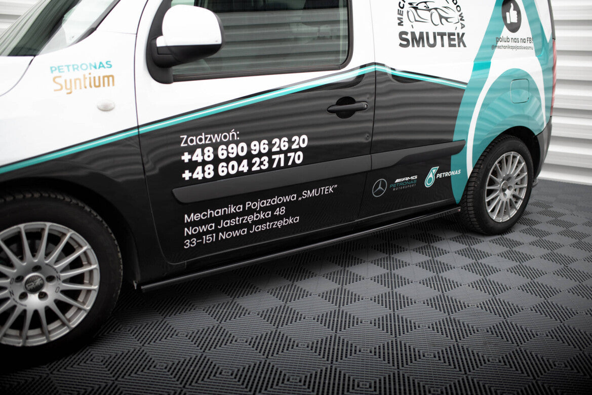 Seitenschweller Ansatz (Paar) passend für Mercedes Citan W415 schwarz Hochglanz