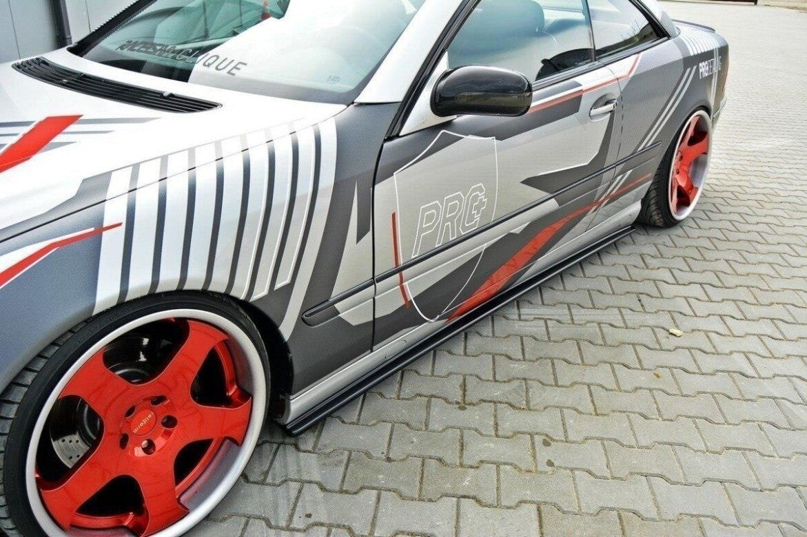 Seitenschweller Ansatz (Paar) passend für Mercedes CL C215 schwarz Hochglanz
