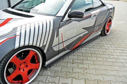 Seitenschweller Ansatz (Paar) passend für Mercedes CL C215 schwarz Hochglanz