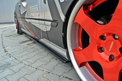 Seitenschweller Ansatz (Paar) passend für Mercedes CL C215 schwarz Hochglanz