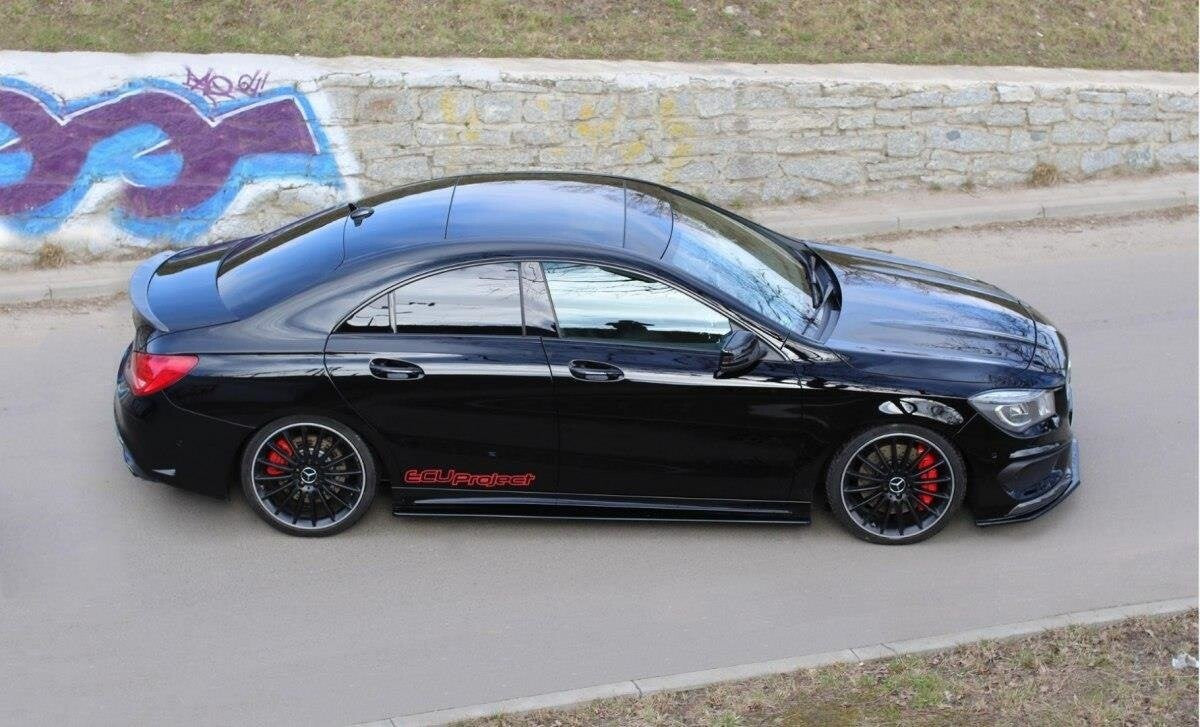 Seitenschweller Ansatz (Paar) passend für Mercedes CLA 45 AMG C117/A45 AMG W176 (vor FL) schwarz Hochglanz