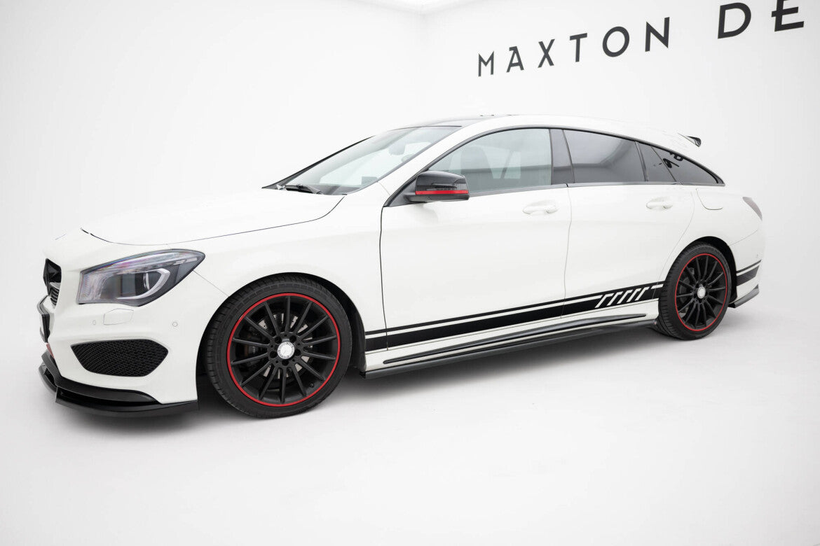 Seitenschweller Ansatz (Paar) passend für Mercedes CLA AMG-Line C117 schwarz Hochglanz