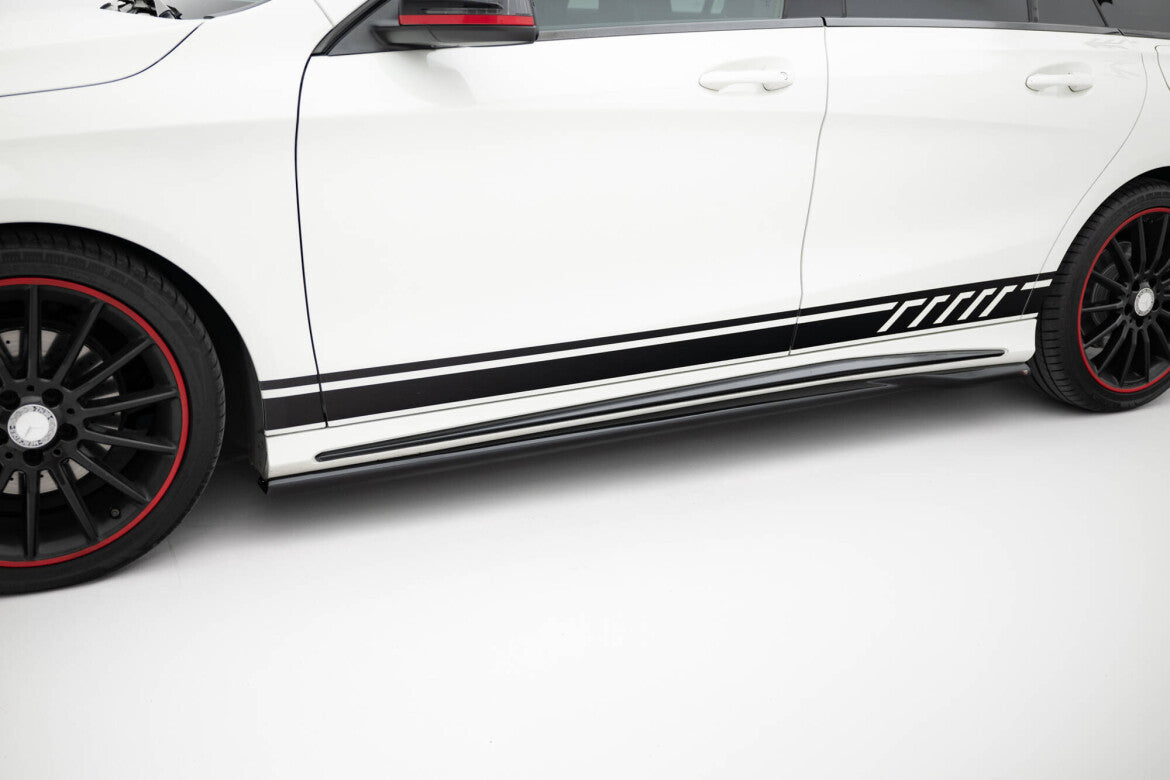 Seitenschweller Ansatz (Paar) passend für Mercedes CLA AMG-Line C117 schwarz Hochglanz
