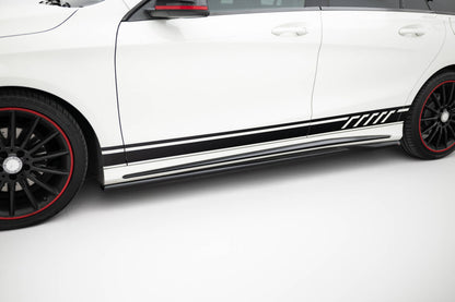 Seitenschweller Ansatz (Paar) passend für Mercedes CLA AMG-Line C117 schwarz Hochglanz