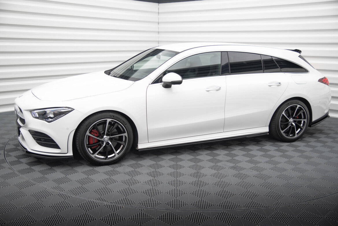 Seitenschweller Ansatz (Paar) passend für Mercedes CLA AMG-Line C118 schwarz Hochglanz