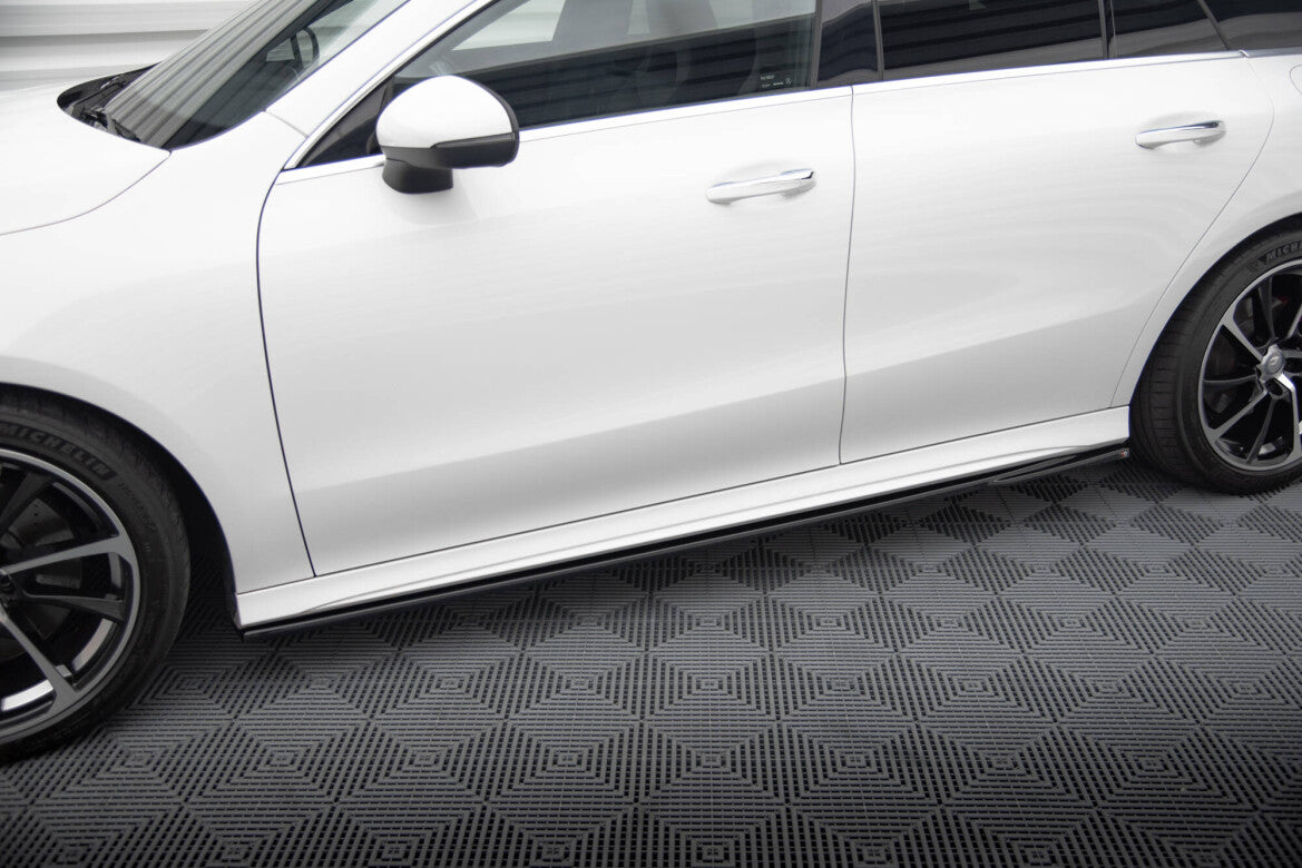 Seitenschweller Ansatz (Paar) passend für Mercedes CLA AMG-Line C118 schwarz Hochglanz