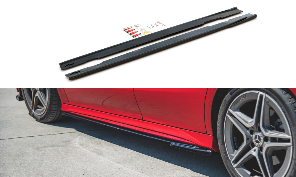 Seitenschweller Ansatz (Paar) passend für Mercedes CLA AMG-Line C118 schwarz matt