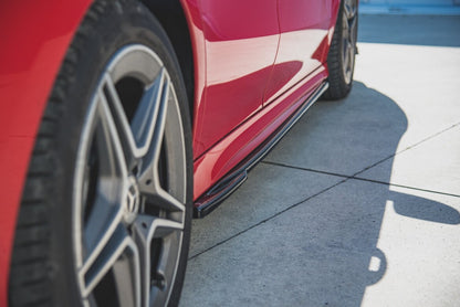 Seitenschweller Ansatz (Paar) passend für Mercedes CLA AMG-Line C118 schwarz matt