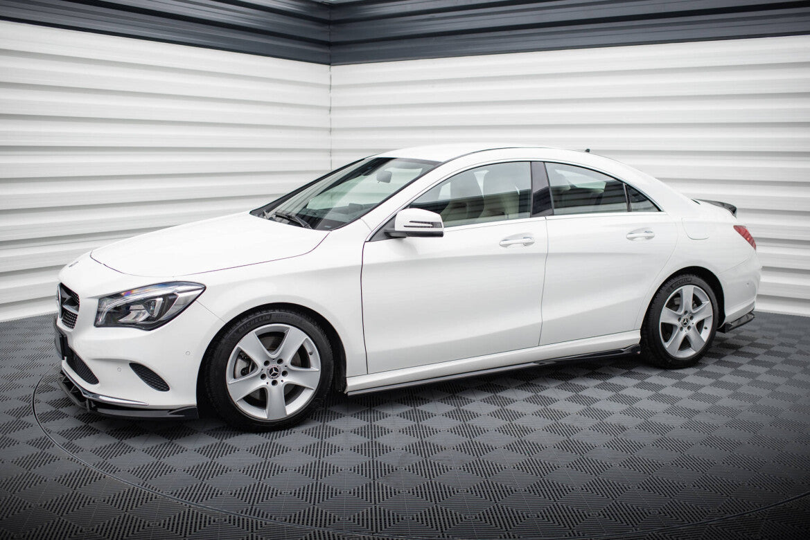 Seitenschweller Ansatz (Paar) passend für Mercedes CLA C117 FL schwarz Hochglanz