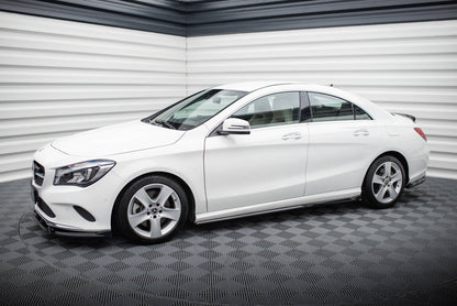 Seitenschweller Ansatz (Paar) passend für Mercedes CLA C117 FL schwarz Hochglanz